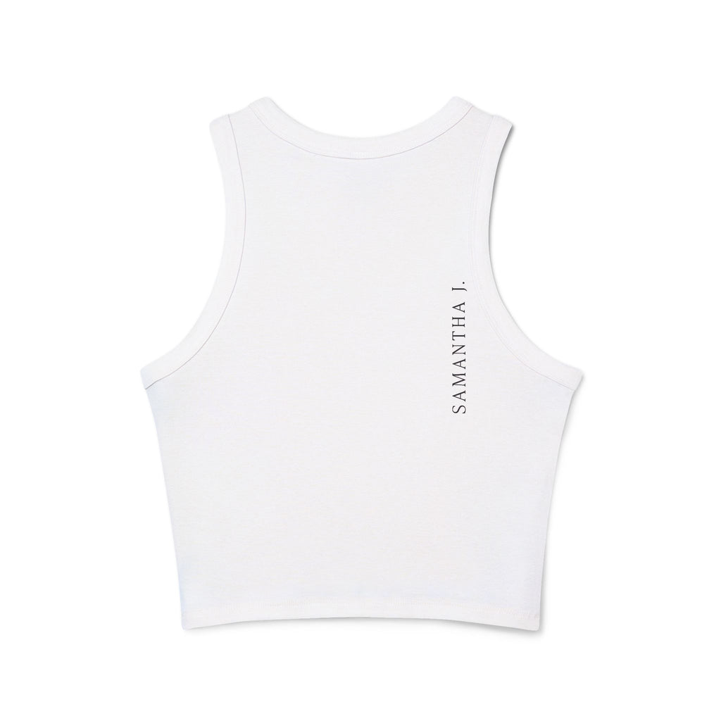 Born to Shine Women's Micro Rib Racer Tank Top, Summer Wear, Activewear, Casual Outfit, Motivational Apparel, Fitness Gear