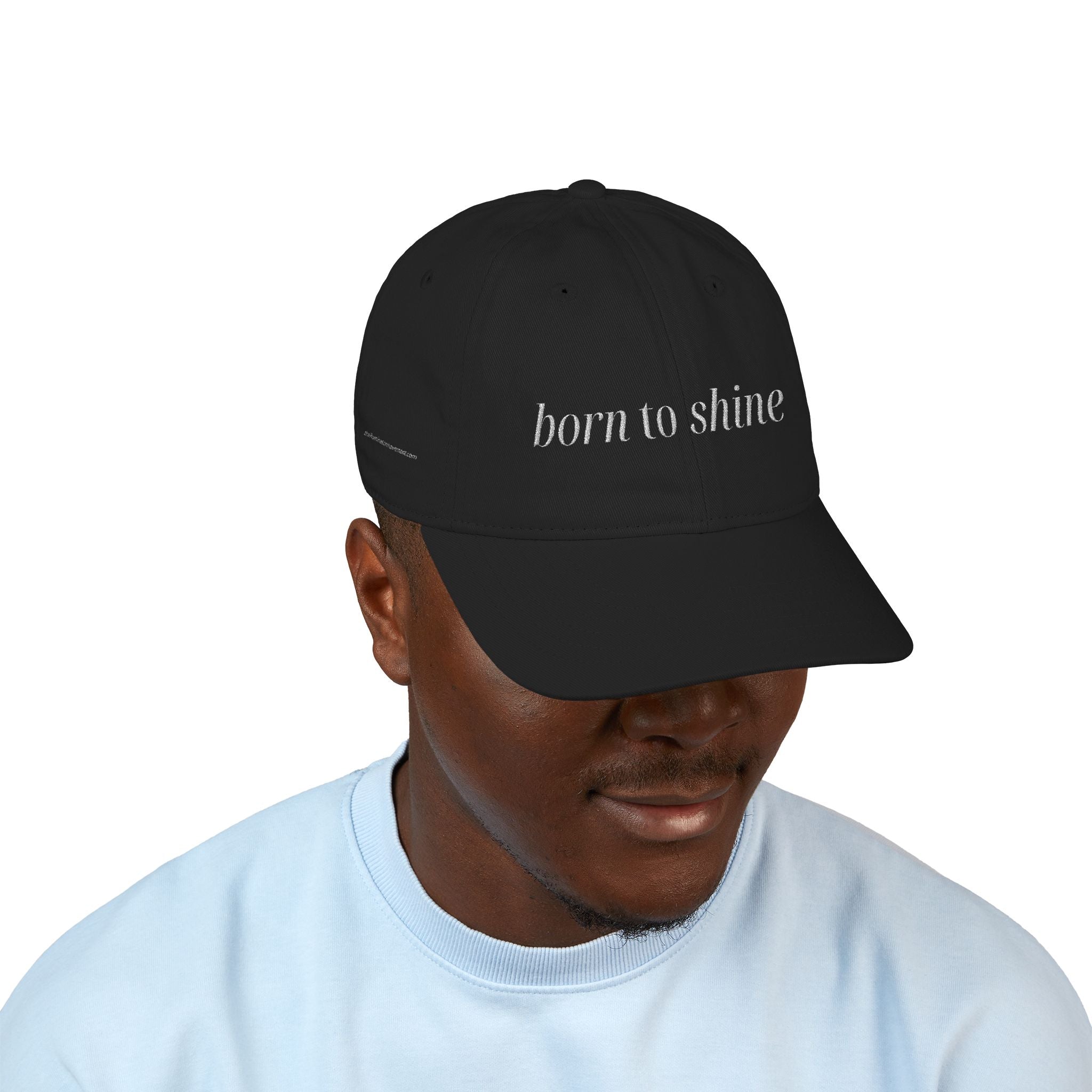 Born To Shine Organic Embroidered Baseball Cap | Let Your Light Shine | Gift for Outdoor Lovers, Sun Protection Hat, Inspirational Headwear